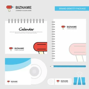 Drill  Logo, Calendar Template, CD Cover, Diary and USB Brand Stationary Pack Illustrazione stock