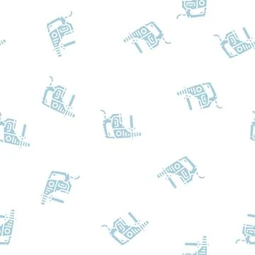 Drill machine glyph seamless pattern Stock Illustration