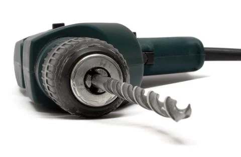 Drill Machine Isolated on a White Background Photos