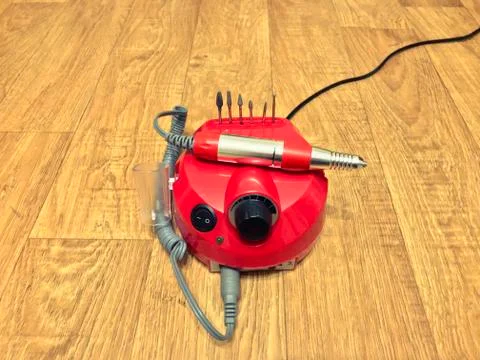 Drill machine for processing nails №1 스톡 사진