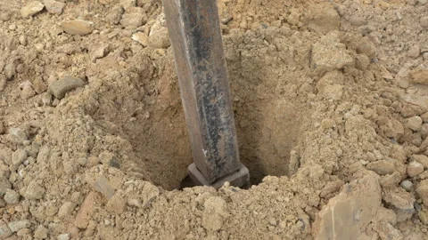 A drill for making holes in the ground. Stock Footage 308594448