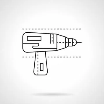 Drill for metal flat line vector icon Stock Illustration