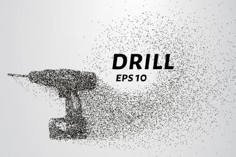 Drill of the particles. The drill consists of small circles and dots. Vecto.. Stock Illustration
