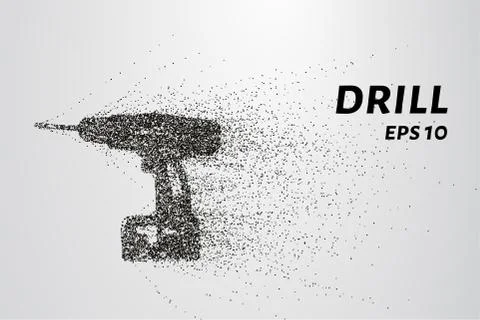 Drill of the particles. The drill consists of small circles and dots. Vecto.. Stock Illustration