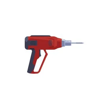 Drill power tool, cartoon flat vector illustration isolated on white background. Ilustração Stock