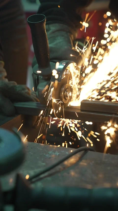 Drill Press Drilling into Metal with Precision Stock Footage 308828869