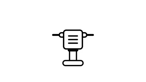 Drill press machine icon animation isolated on white background Stock Footage 341313819