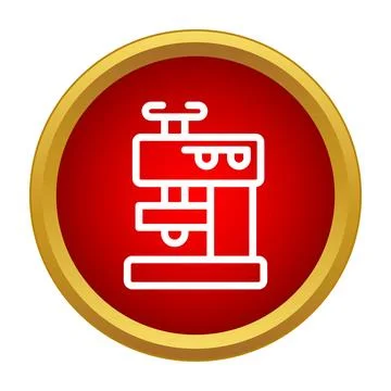 Drill press machine icon for industrial workshop tools Stock Illustration