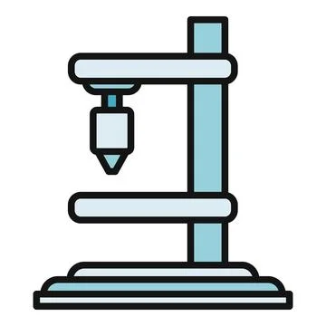 Drill press machine icon for industrial production Stock Illustration
