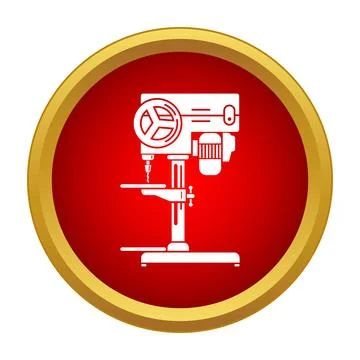 Drill press machine icon representing industrial tool Stock Illustration