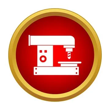 Drill press machine manufacturing concept icon, engineering tool Stock Illustration