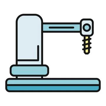 Drill press machine manufacturing equipment icon vector Stock Illustration