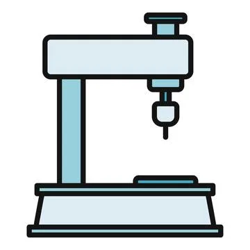Drill press machine manufacturing icon for industrial engineering Stock Illustration