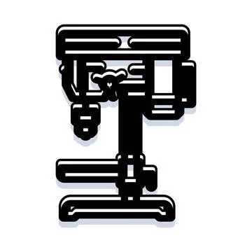 Drill press machine workshop equipment for industrial work Stock Illustration