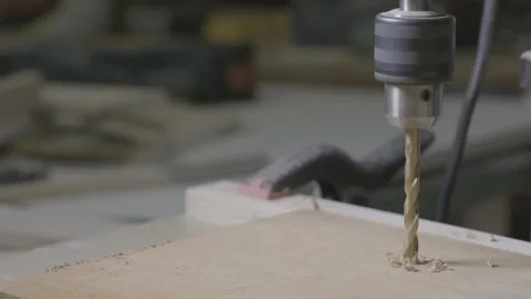 Drill press in slow motion Stock Footage 140066384
