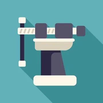 Drill press standing on workshop table with long shadow Stock Illustration