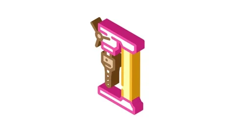 Drill press tool work isometric icon animation Stock Footage 327291978