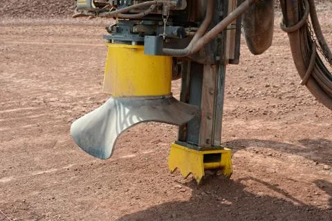 Drill in a quarry mine. Stock Photos