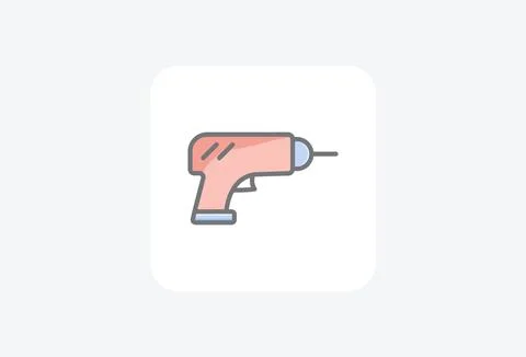 Drill, raw fully editable vector fill icon Stock Illustration