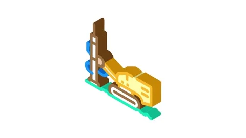 Drill rig copper production isometric icon animation 動画素材 327293835