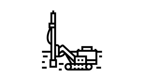 Drill rig copper production line icon animation 動画素材 326137869