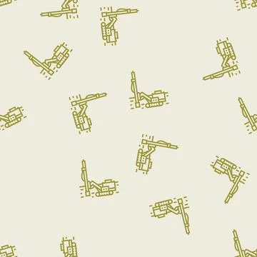 Drill rig copper production line seamless pattern Stock Illustration