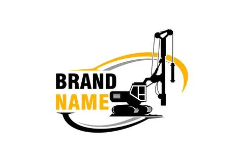 Drill Rig logo template vector. Heavy equipment logo vector for constructio.. Stock Illustration