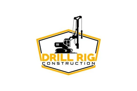 Drill Rig logo template vector. Heavy equipment logo vector for constructio.. Stock Illustration