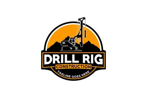 Drill Rig logo template vector. Heavy equipment logo vector for constructio.. Stock-Illustration