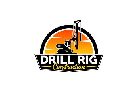 Drill Rig logo template vector. Heavy equipment logo vector for constructio.. Stock-Illustration