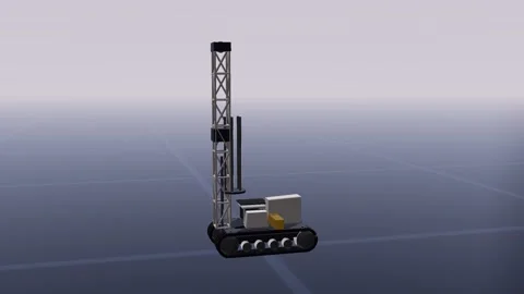 Drill rig mining 3d loop 3D animation seamless loop Stockbeeldmateriaal 341782208