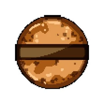 Drill rusty screw head pixel art vector illustration Stock Illustration