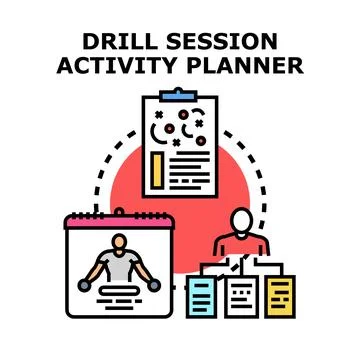 Drill session activity planning concept icon vector Stock Illustration