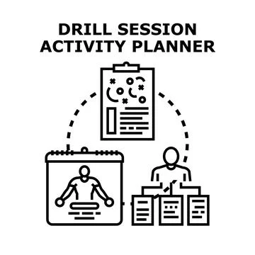 Drill session activity planning concept icon vector Stock Illustration