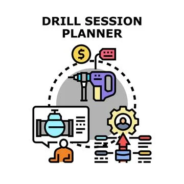 Drill session planner concept creating business strategy Stock Illustration