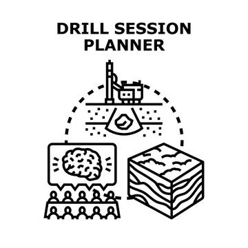 Drill session planner concept for geotechnical exploration Stock Illustration