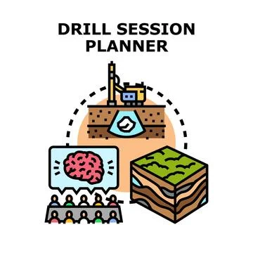 Drill session planner concept for geotechnical exploration Stock Illustration