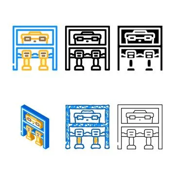 Drill shelf garage range tool color icon vector Stock Illustration