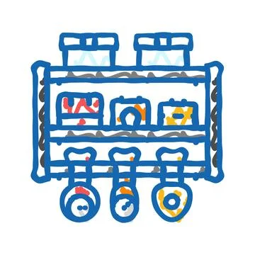 Drill shelf garage tool icon doodle illustration Stock Illustration