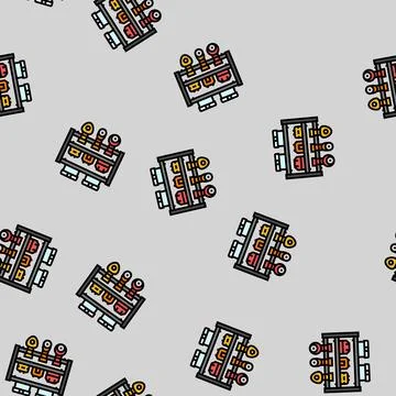 Drill shelf garage tool vector seamless pattern Illustrazione stock