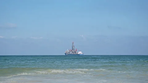 Drill Ship Stock Footage 146173388