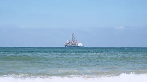 Drill Ship Stock Footage 146187677