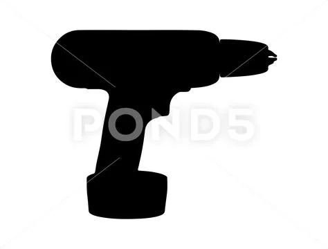 Drill silhouette vector art 스톡 일러스트
