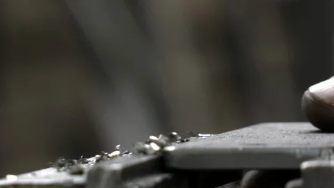 Drill Tapping Steel Block Stock Footage 106395663