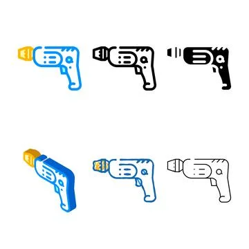 Drill tool color icon vector modern color Stock Illustration