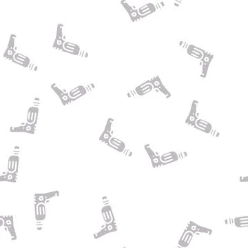 Drill tool glyph vector seamless pattern black Stock Illustration