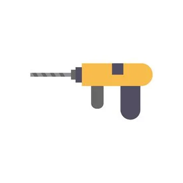 Drill tool icon vector equipment repair. Construction work symbol industry il Stock Illustration