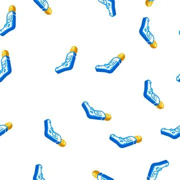 Drill tool isometric icon seamless pattern color Stock Illustration