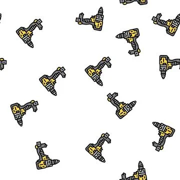 Drill tool repair vector seamless pattern 스톡 일러스트