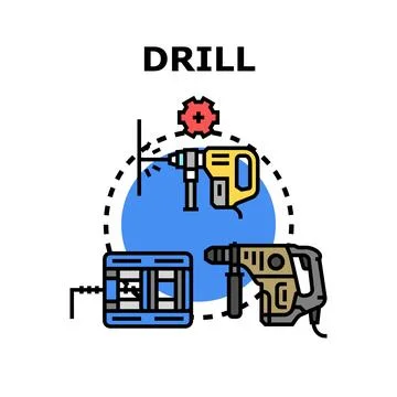 Drill tools for home improvement and construction work Stock Illustration